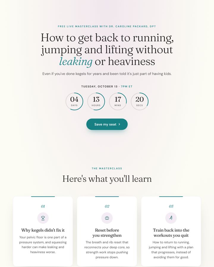 Registration page preview